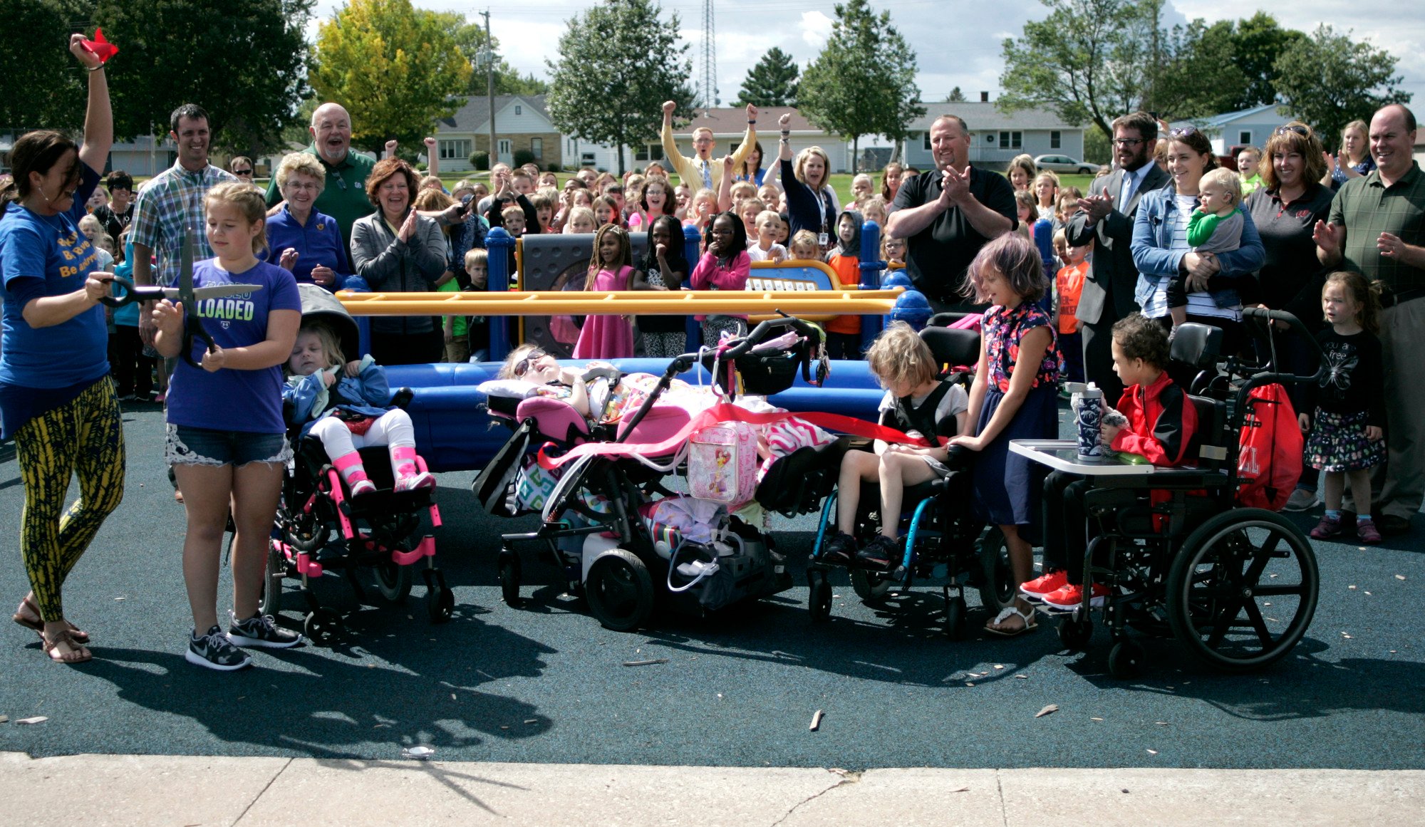 Inclusive playground ribbon cutting